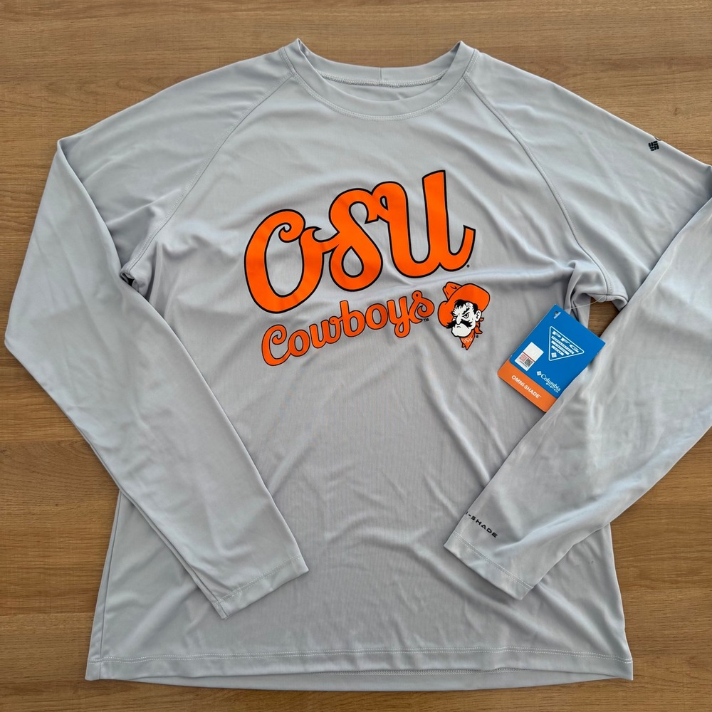 Columbia PFG OSU Cowboys Tidal‎ Tee II Long Sleeve Shirt Grey Mens L